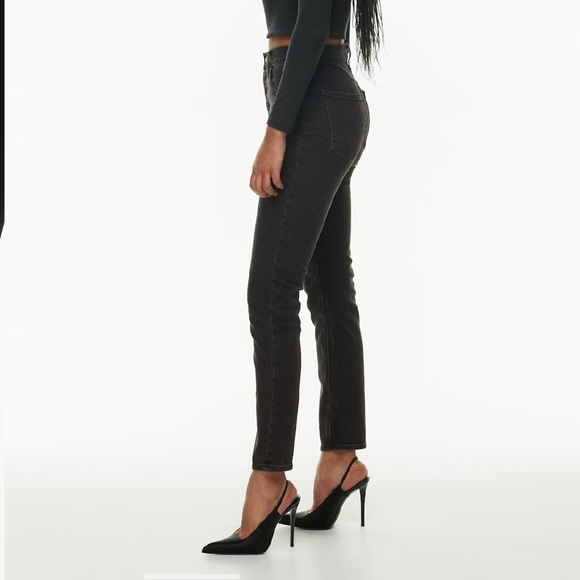 Denim Forum The Yoko High Rise Slim Black Button Fly Jeans - Picture 3 of 14